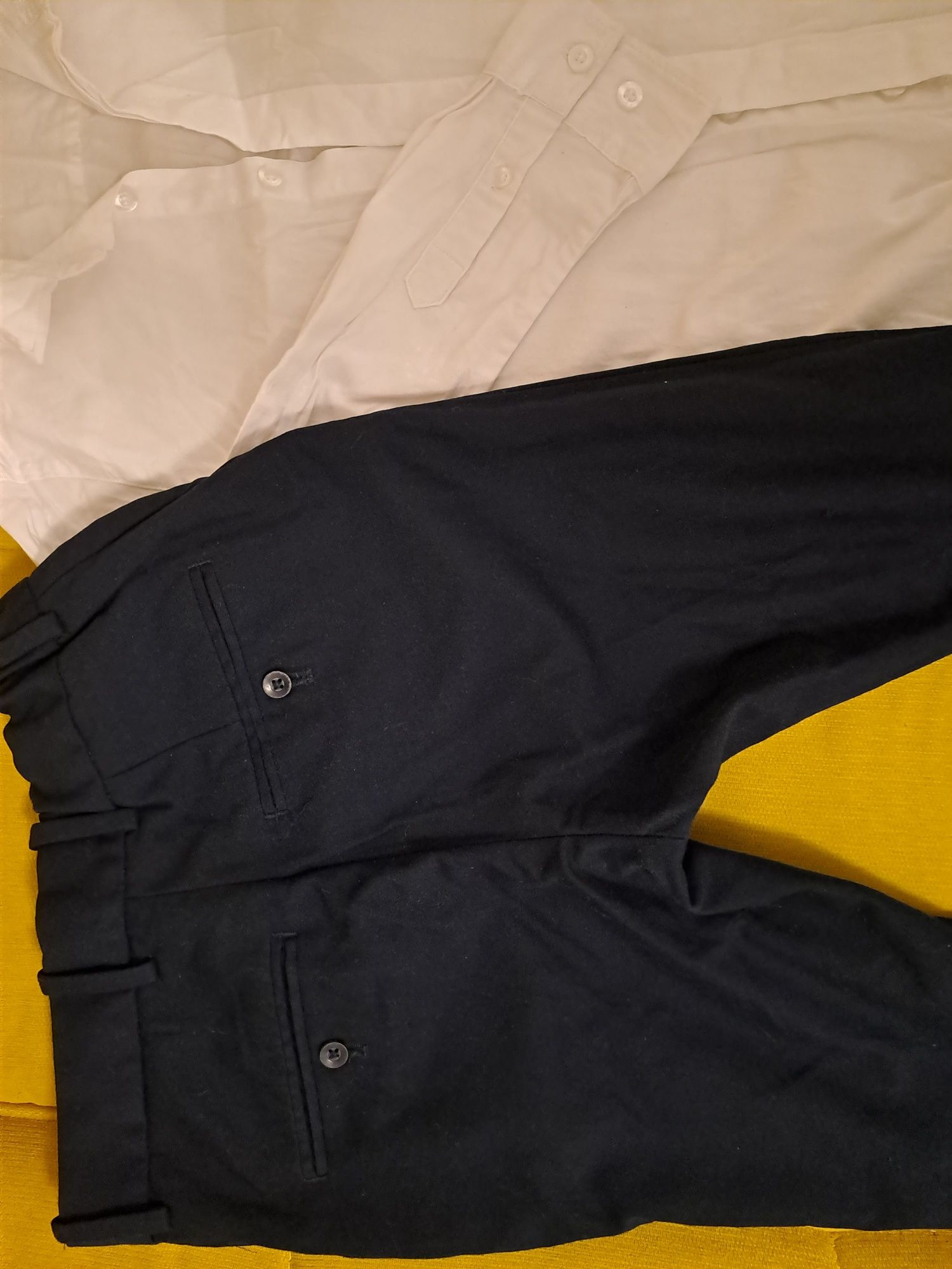 Czarne galowe eleganckie materiałowe Spodnie h & m r 140 koszula 140