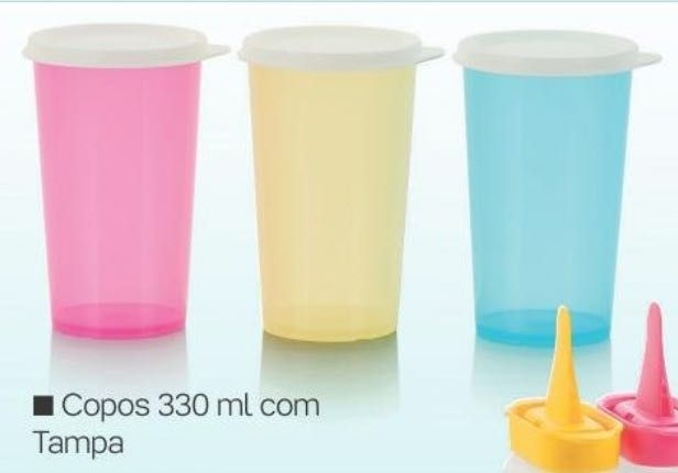 3 Copos Coloridos 330ml Tupperware