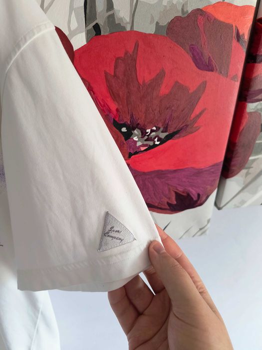 Koszulka polo męskie vintage retro 80 90 s kremowa power XL