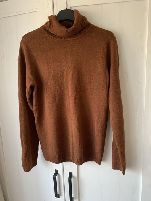 Sweter golf brązowy S