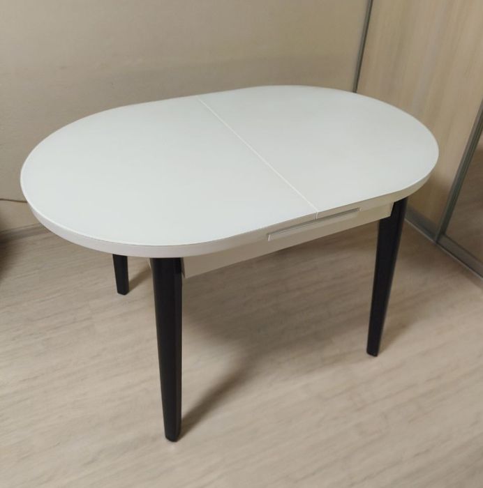 Стол  BLACK / WHITE ТМ75 120(145)×80 распродажа за пол.цен