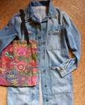 DESIGUAL kolorowa torebka shopper napisy cekiny haft Hippie Boho