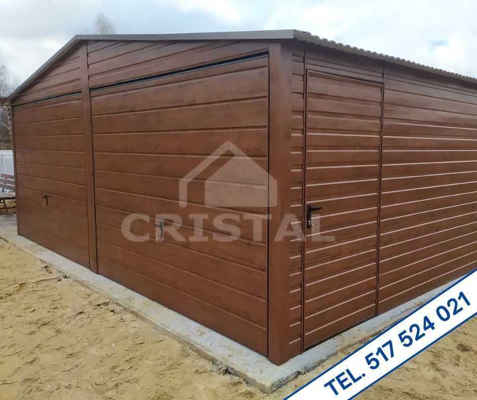 Garaż blaszany, blaszak 6x5,8 GRAFIT RAL 7016 - 100% PROFIL ZAMKNIĘTY