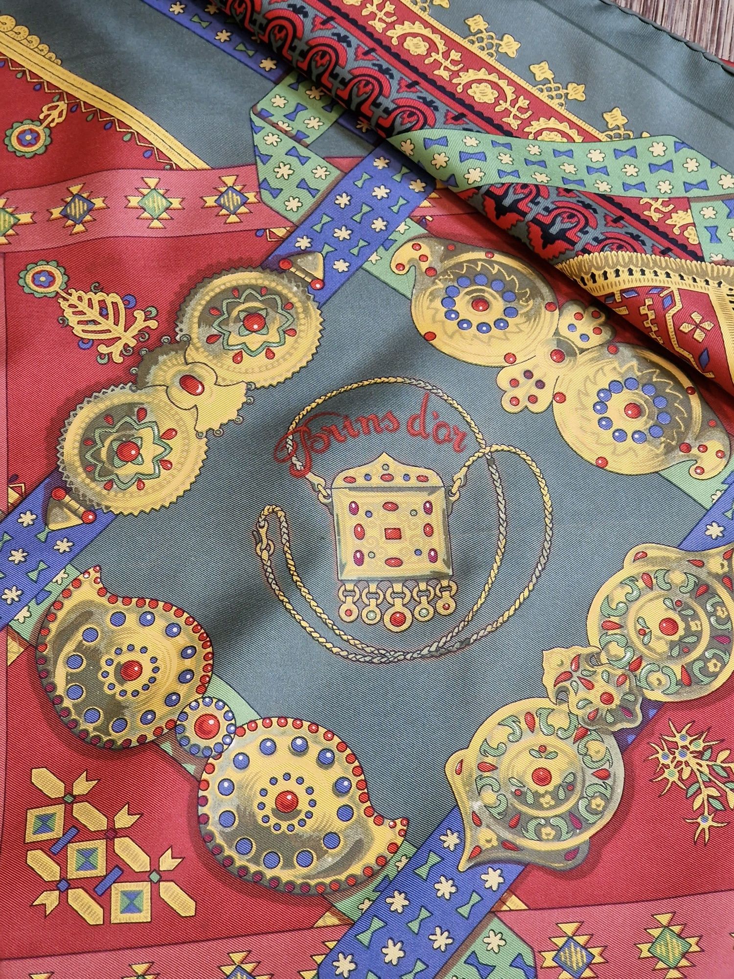 Hermes Brins D’Or silk twill scarf Julia Abadi шовкова хустка