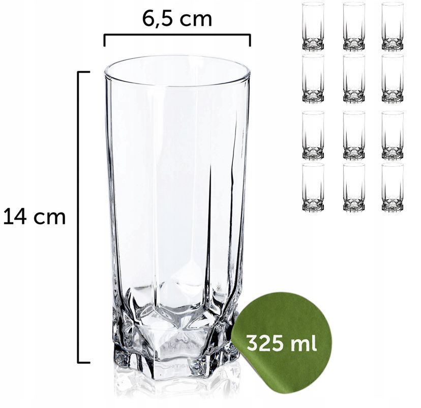 Zestaw szklanek szklanki do wody drinków 12 szt