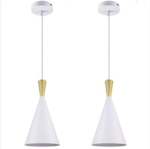 Lampa sufitowa jednopunktowa biała drewno