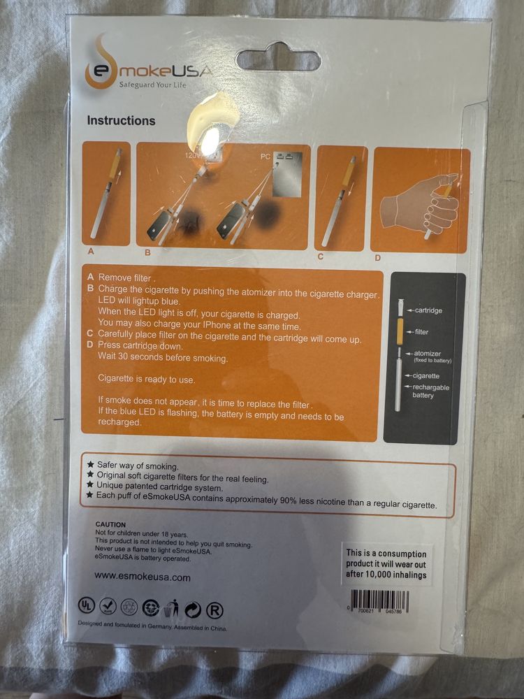 ESmoke USA - novo e embalado