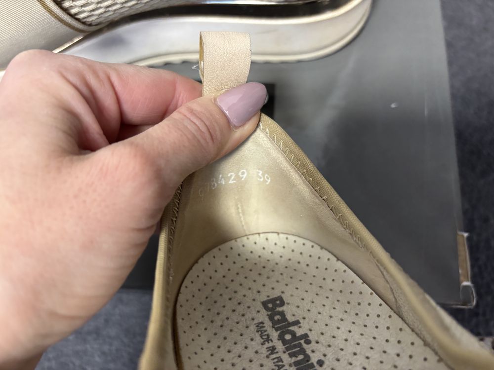 Baldinini sneakers trampki plato koturn na platformie bezowe capuccino