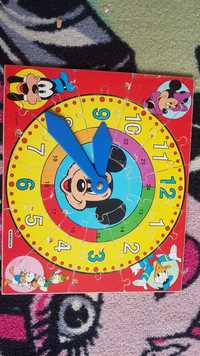 Zegar Puzzle drewniane myszka miki,mini,pluto,kaczor Donald guffi