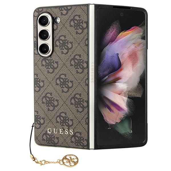 Etui Guess 4G Charms Brązowe dla Samsung Galaxy Z Fold5