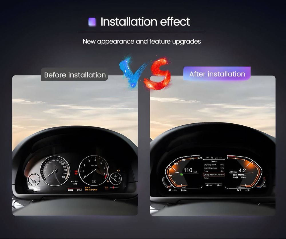 Приборная панель Led HUD BMW f10 f30 f32 f25 f15 f01 Цифрова приборка