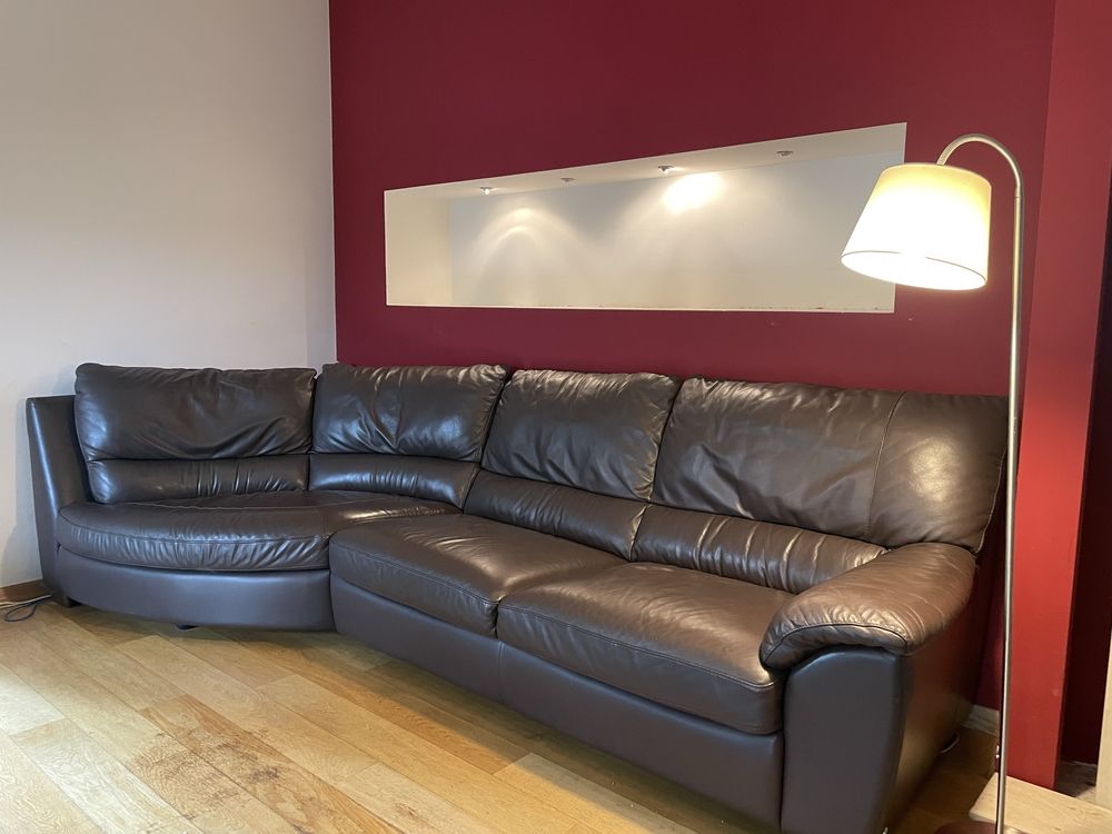 Komplet skórzany Natuzzi (sofa, fotel, pufa)