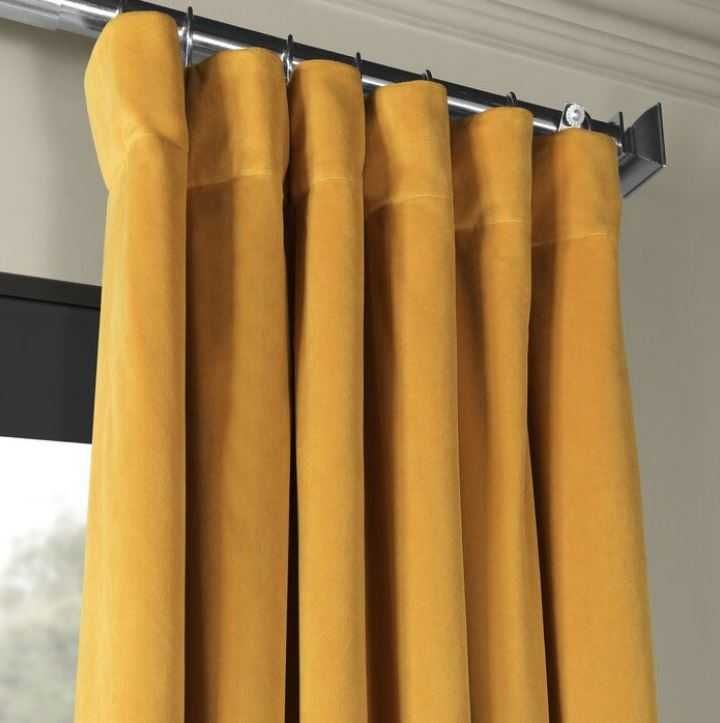 Zasłony IKEA SANELA bawełna mięsisty aksamit 140x250 złoty brąz