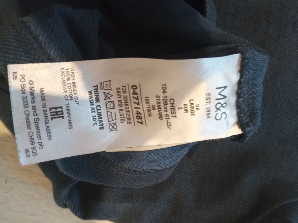 Koszulka męska polo Marks& Spencer L granatowa