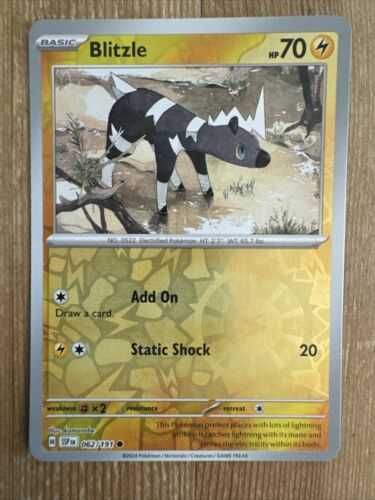 Blitzle 062/191 Pokemon Scarlet Violet Surging Sparks Reverse Holo