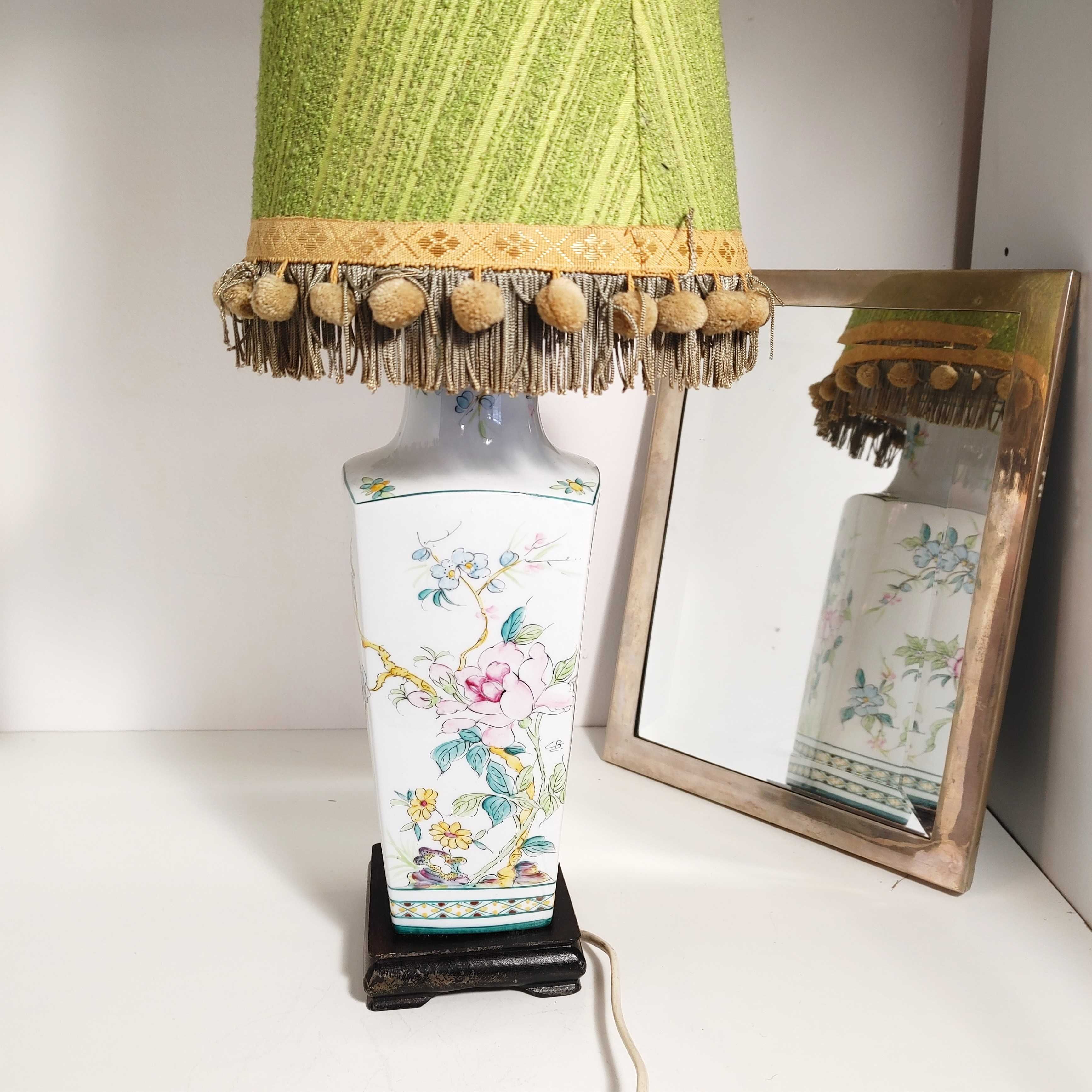Lampka nocna - stołowa porcelana Limoge styl Orientalny I poł XX wieku