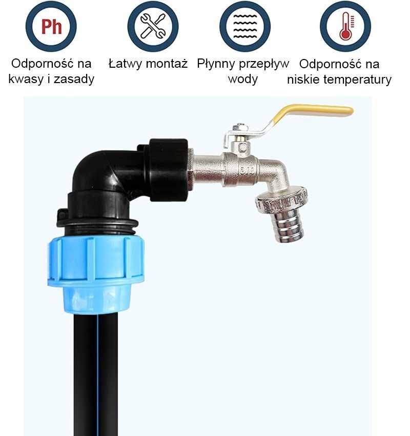IBC Kran odpływowy typu „gęsia szyja” 3/4 cala Adapter IBC S60