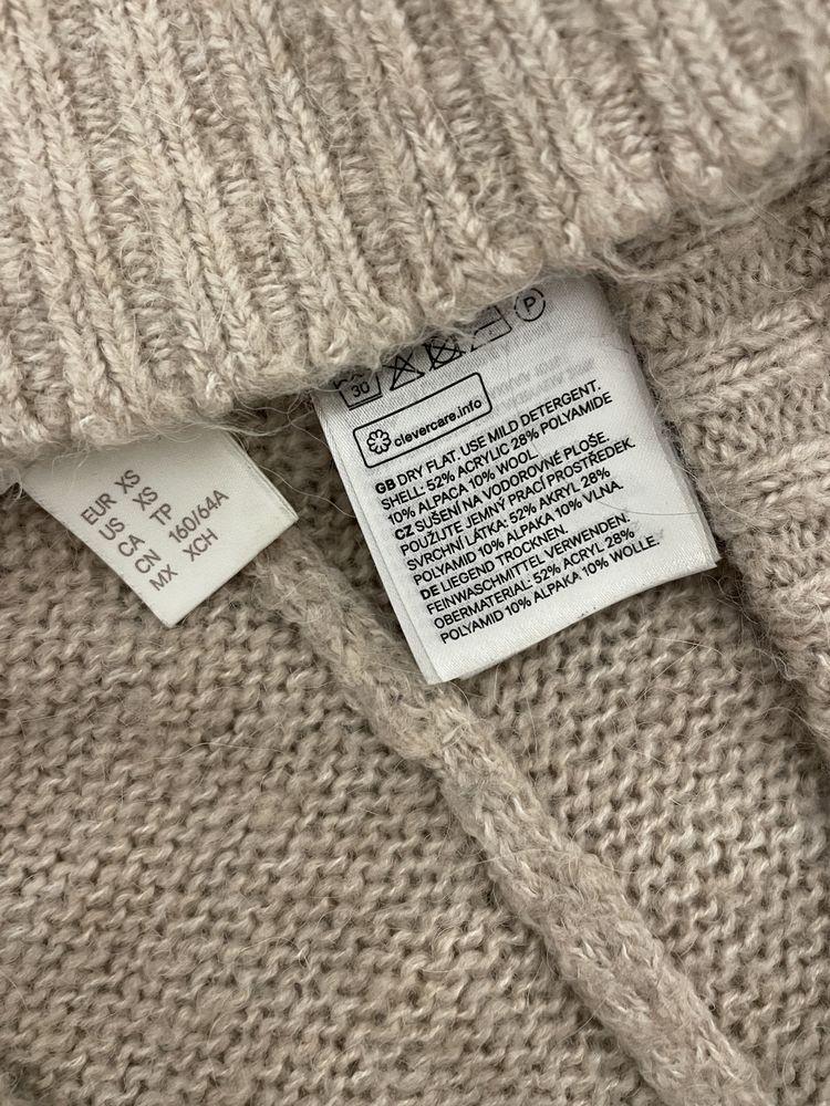 Dzianinowy set H&M spodnie xs sweter L wełniany