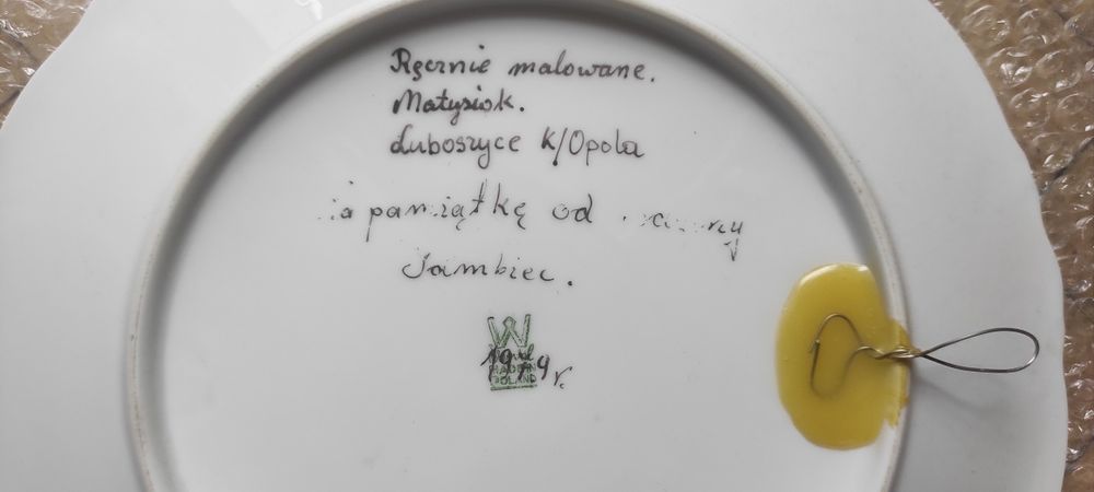 Talerz opolski wzór, hand painted Matysiok