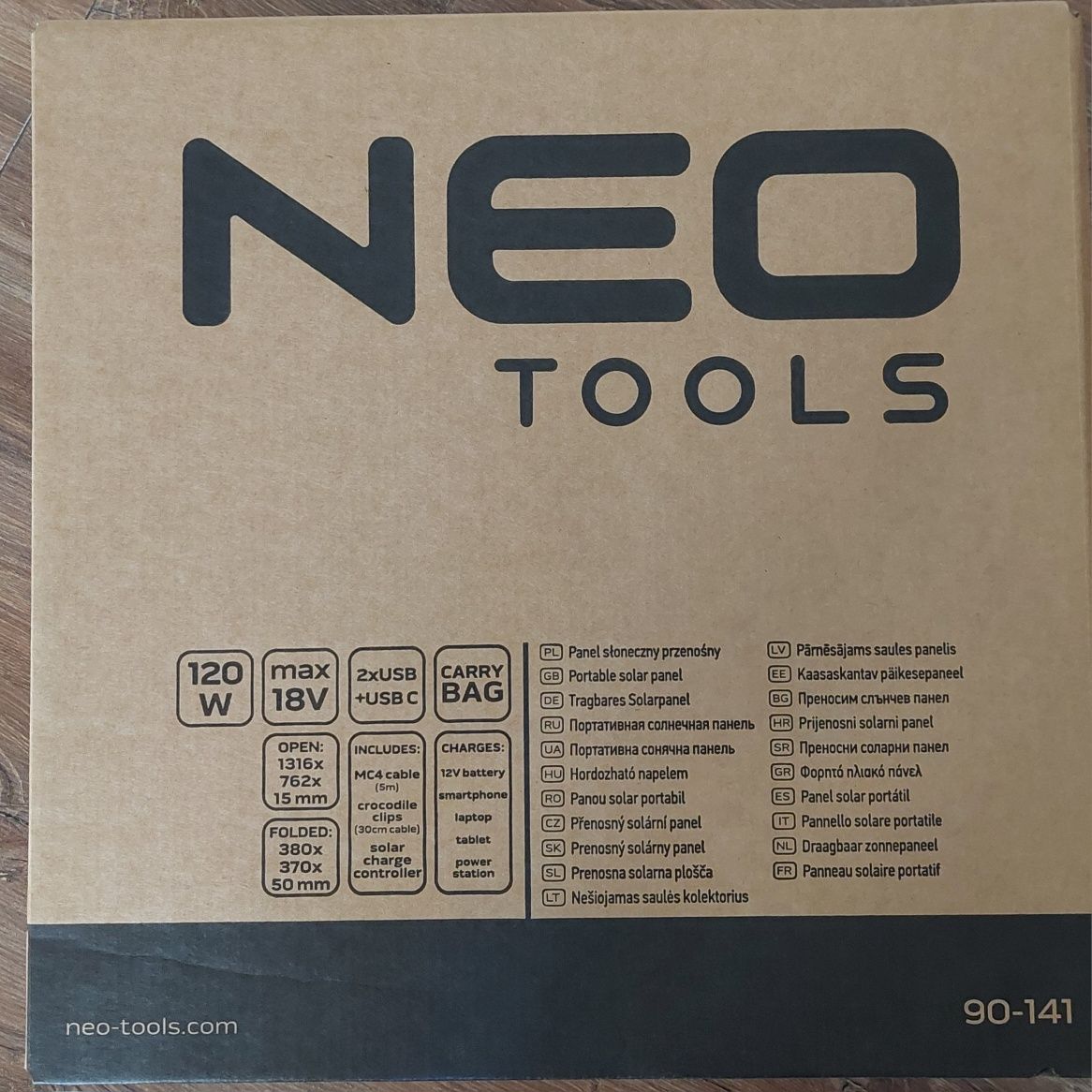 Przenośny Panel słoneczny 120W 12v - Neo Tools