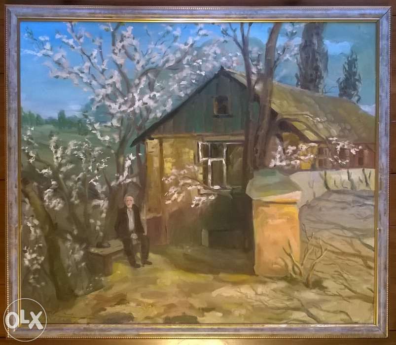 Картина "Весенний дворик"