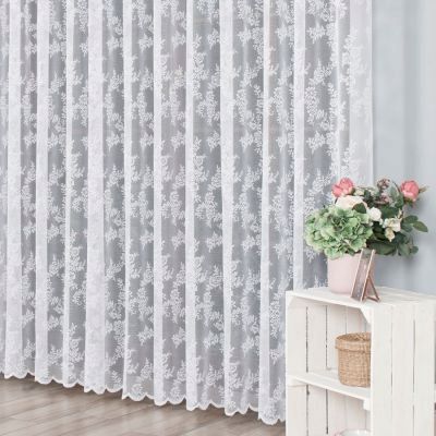 Firana żakardowa na taśmie wys. 250x170 cm 090375 kwiatuszki