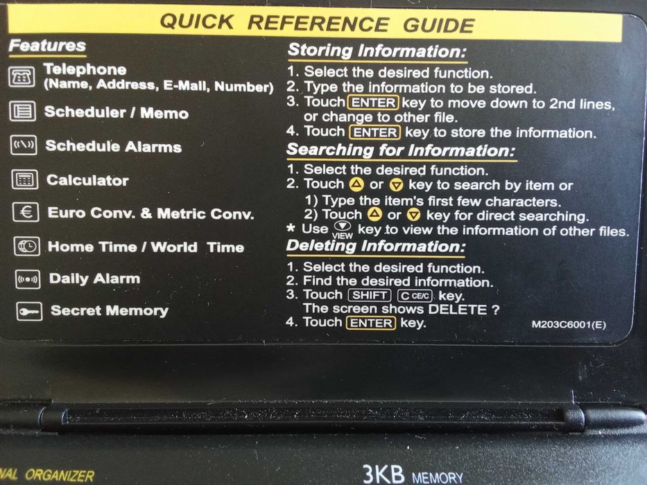 Електронна записна книжка М203С6001 (Е)