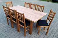 komplet stol 185/244x95 i 8 krzesel blat craft zloty okazja