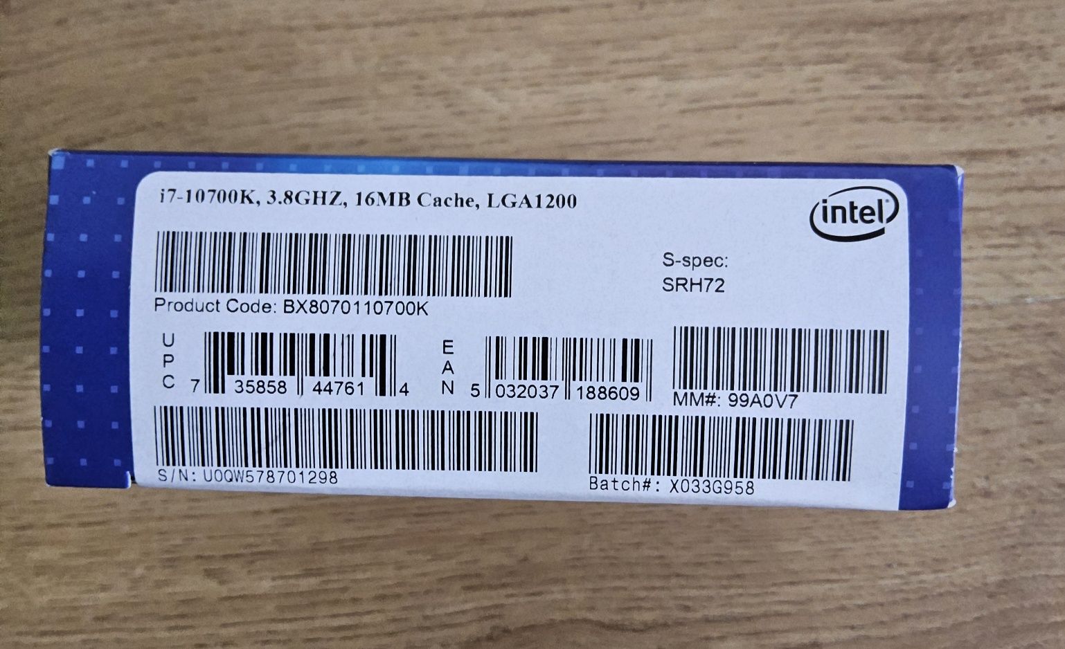 Procesor INTEL i7 10700K   3,8GHz  LGA1200