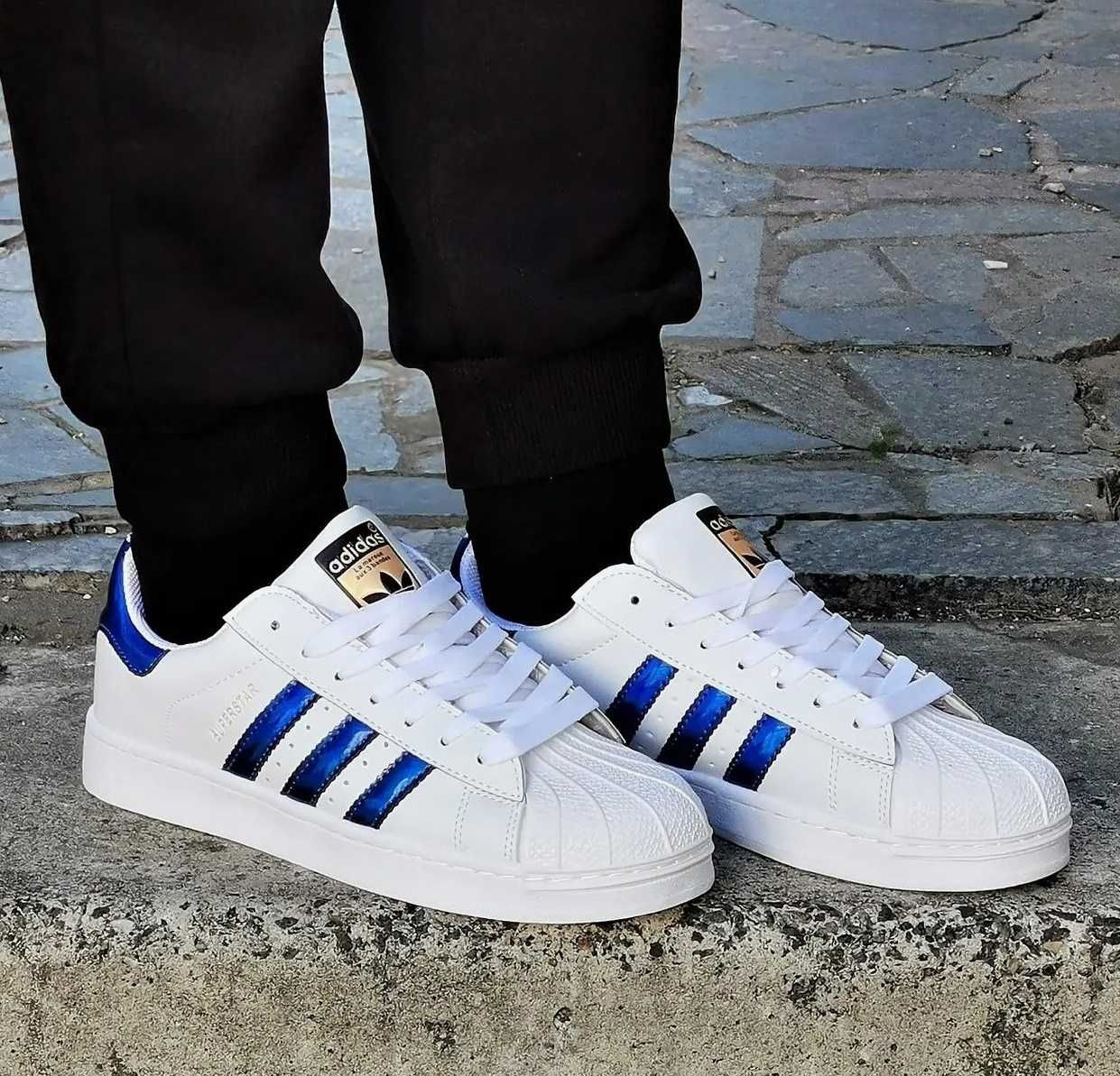 Кроссовки Адидас Суперстар Белые Кожаные Adidas Superstar