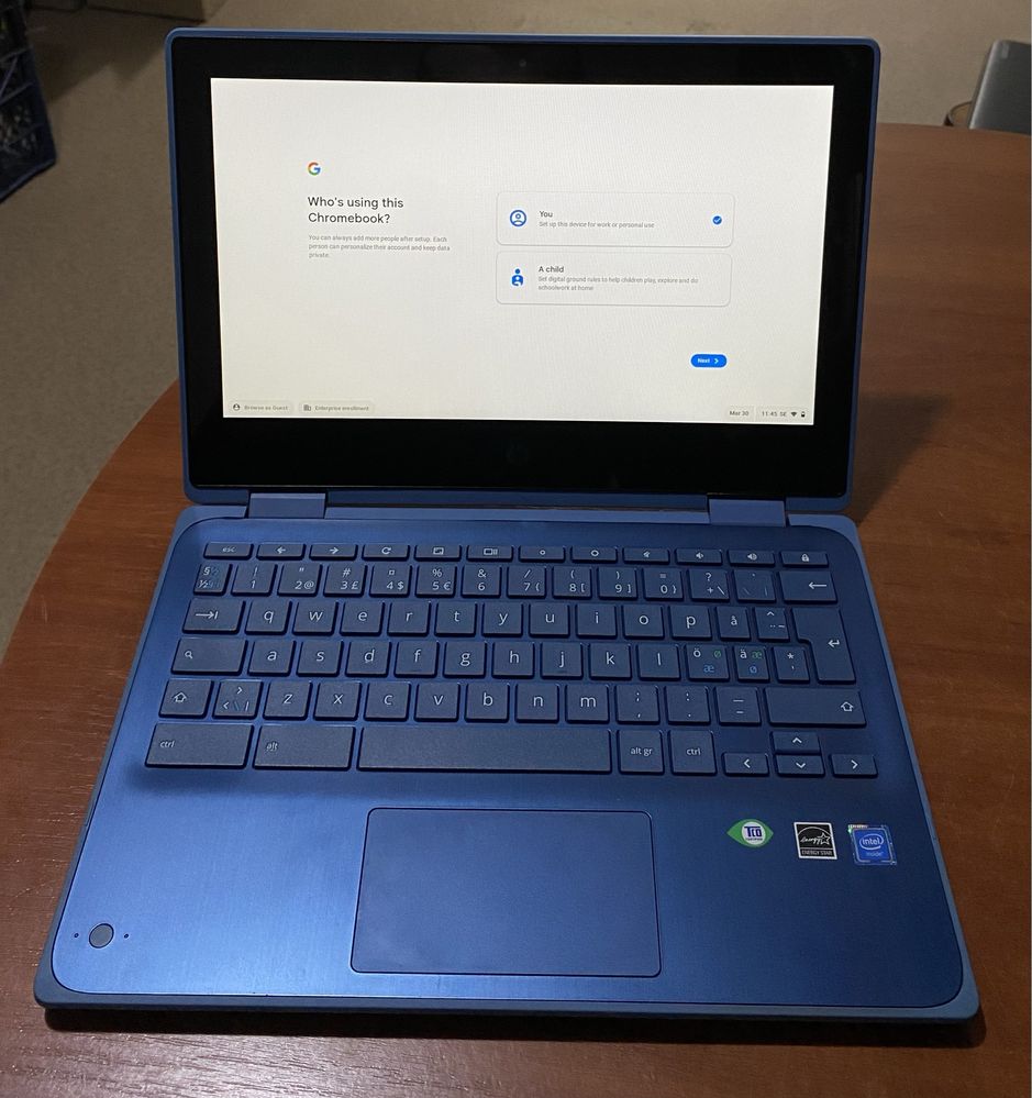 Chromebook HP X360 11 g3 ee 11.6"/8GB RAM/64GB SSD/ сенсорний! D467