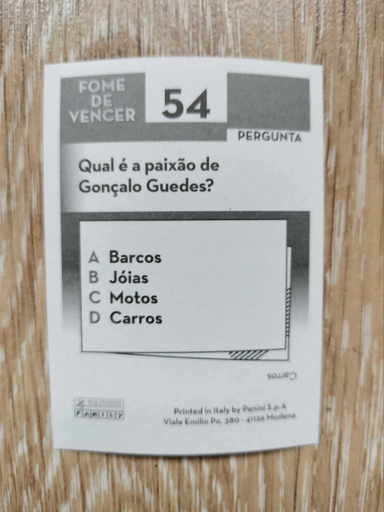 Cromo Gonçalo Guedes FPF Portugal