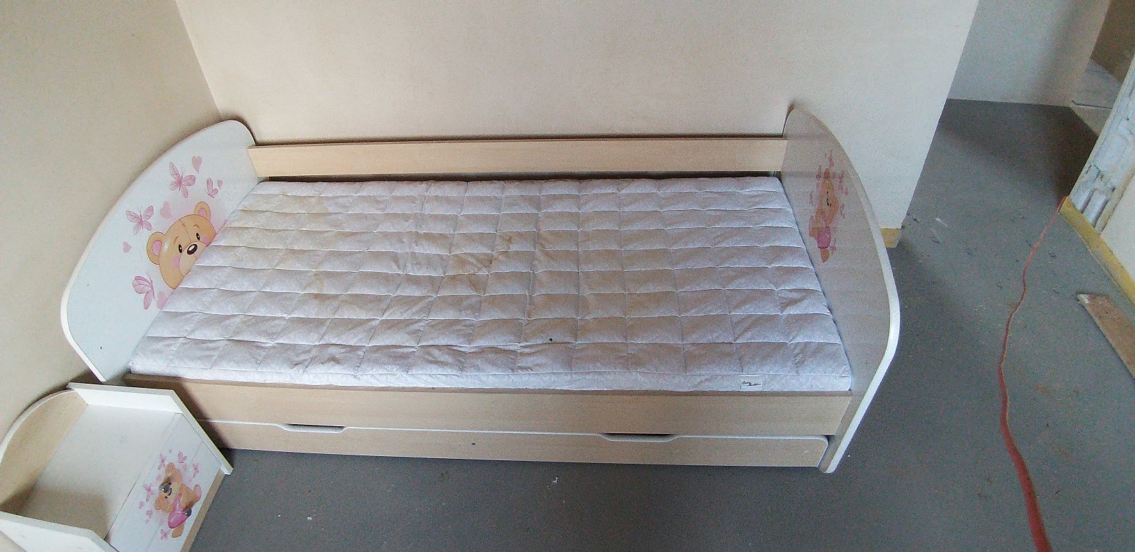Łóżko dziecięce z szufladą 190 dla dziewczynki sypialnia materac stela