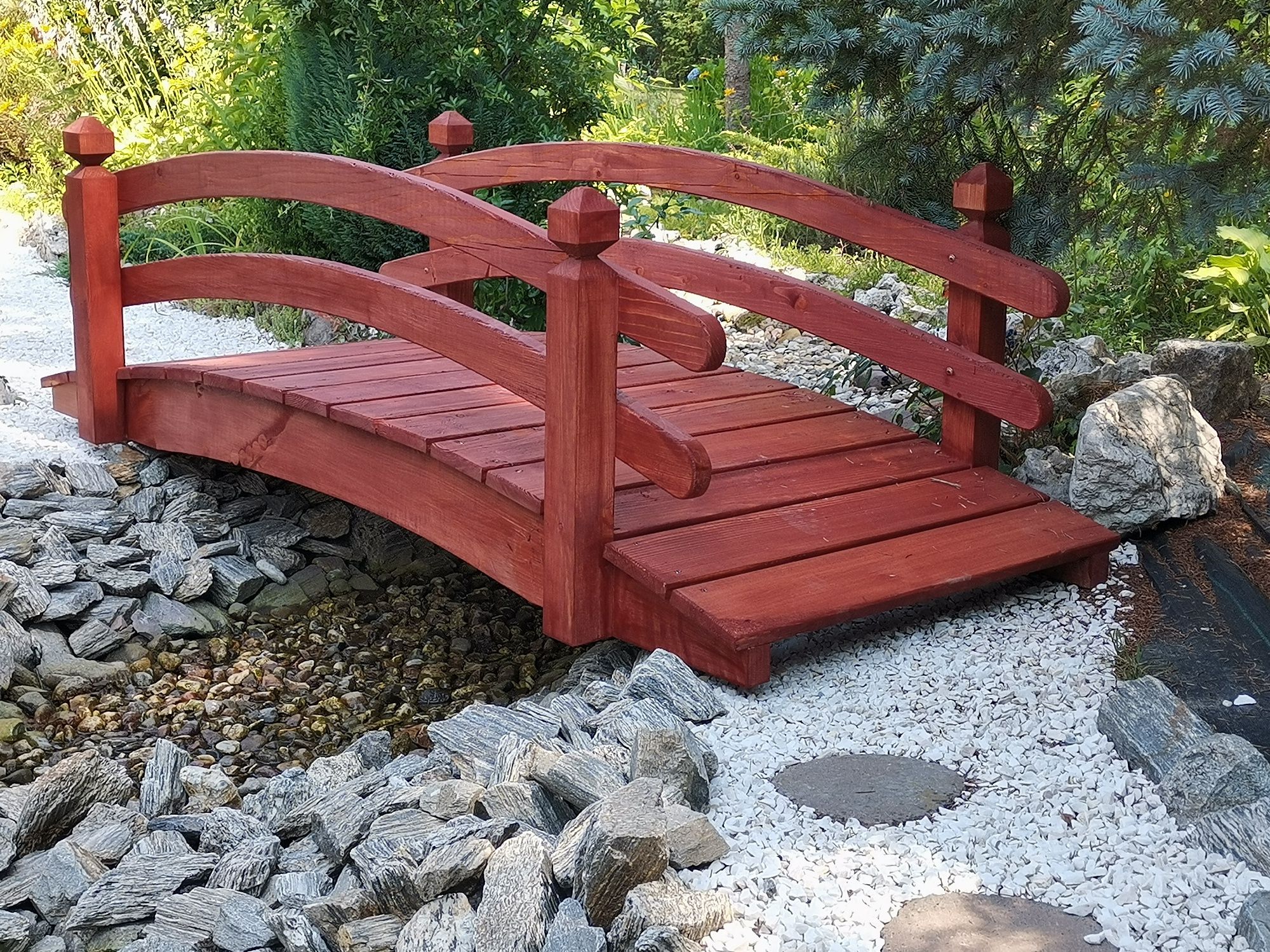 Mostek ogrodowy drewniany Kładka nad oczko wodne