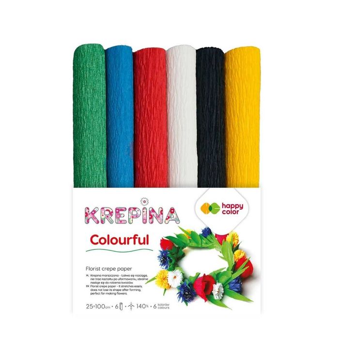 Krepina marszczona 25cm/1m 1opak./6szt. COLORFUL