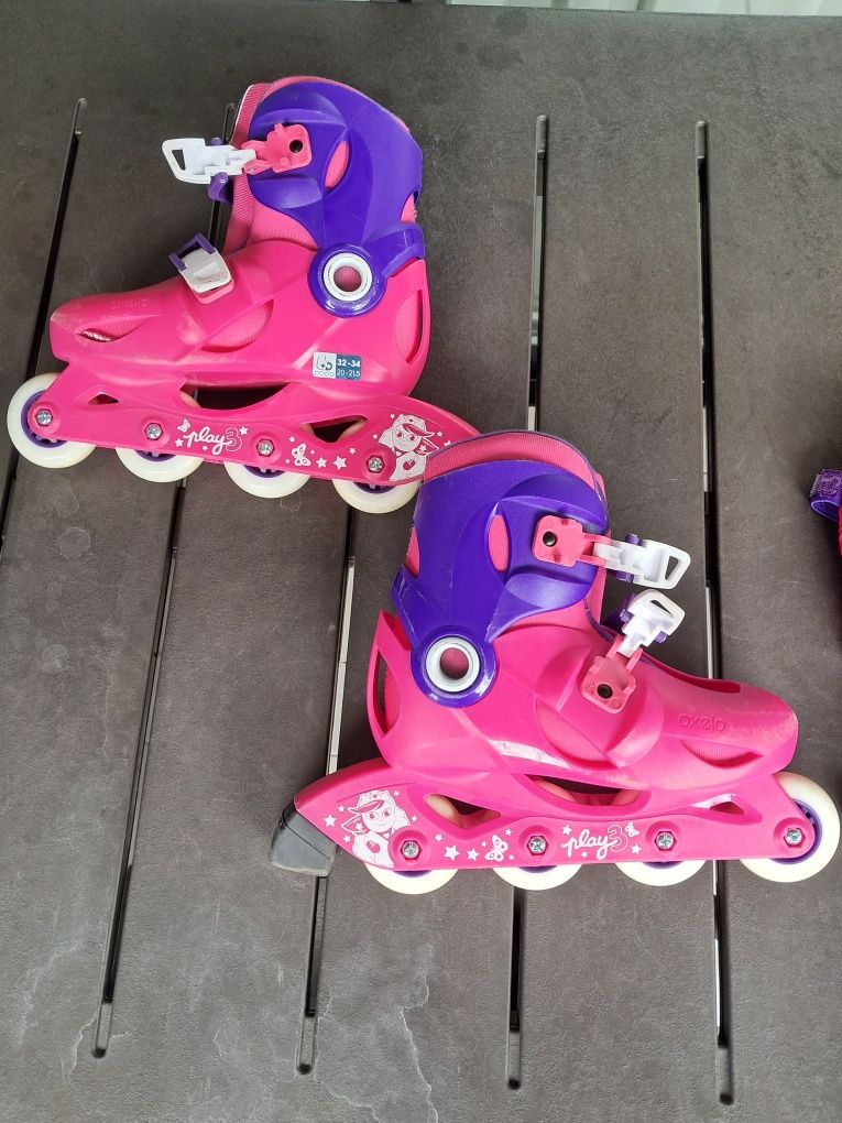 Patins em linha + Acessórios de segurança criança