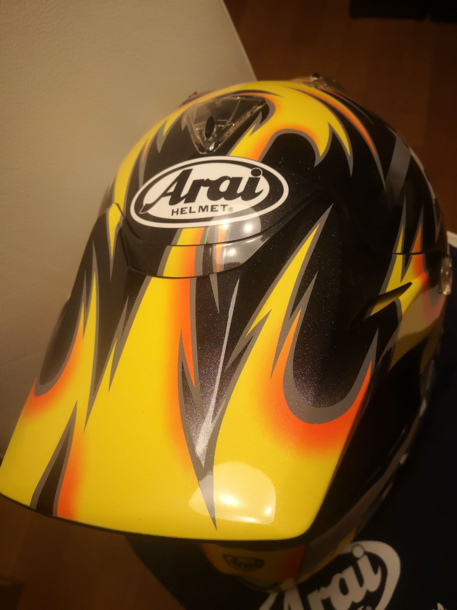 Capacete Arai VXPro Akira Narita Yellow  Replica Novo.