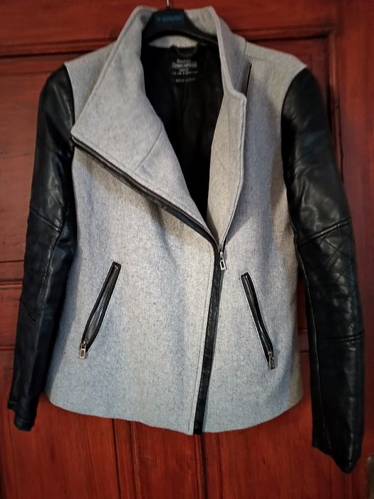 Kurtka bershka rękawy z eko skóry