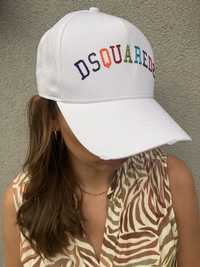 Dsquared2 luksusowa damska czapka Nowa White