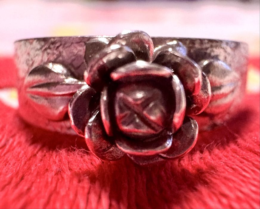 Juwelia stary srebrny pierścionek z PRL biżuteria vintage retro unikat