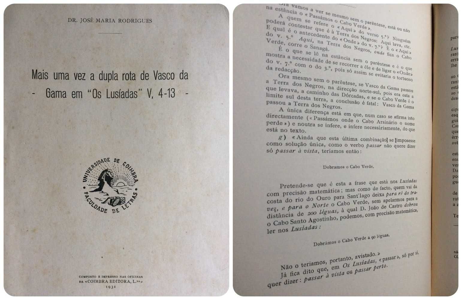 Mais uma vez a dupla rota de Vasco da Gama em "Os Lusíadas', V, 4-13
