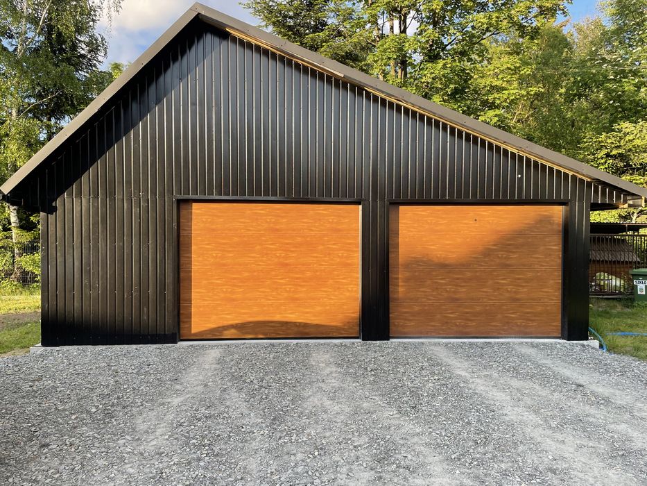 Brama garażowa segmentowa antracyt brązowab biała  5000x2250