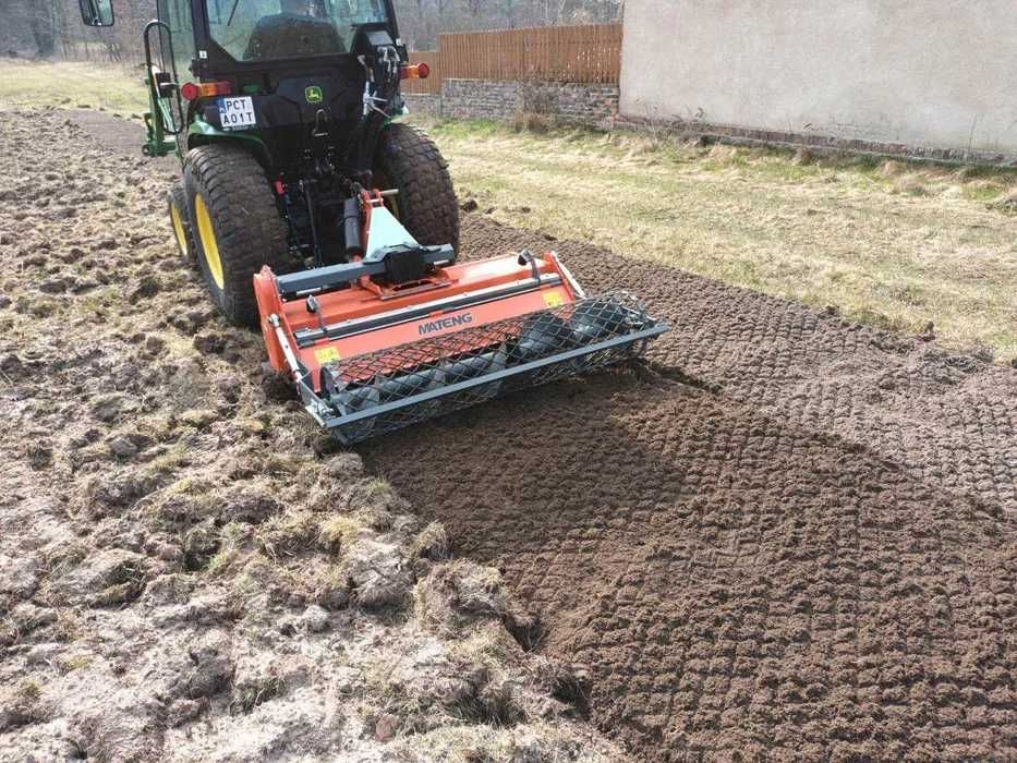 Usługa glebogryzarką separacyjną, równanie terenu, zakładanie trawnika