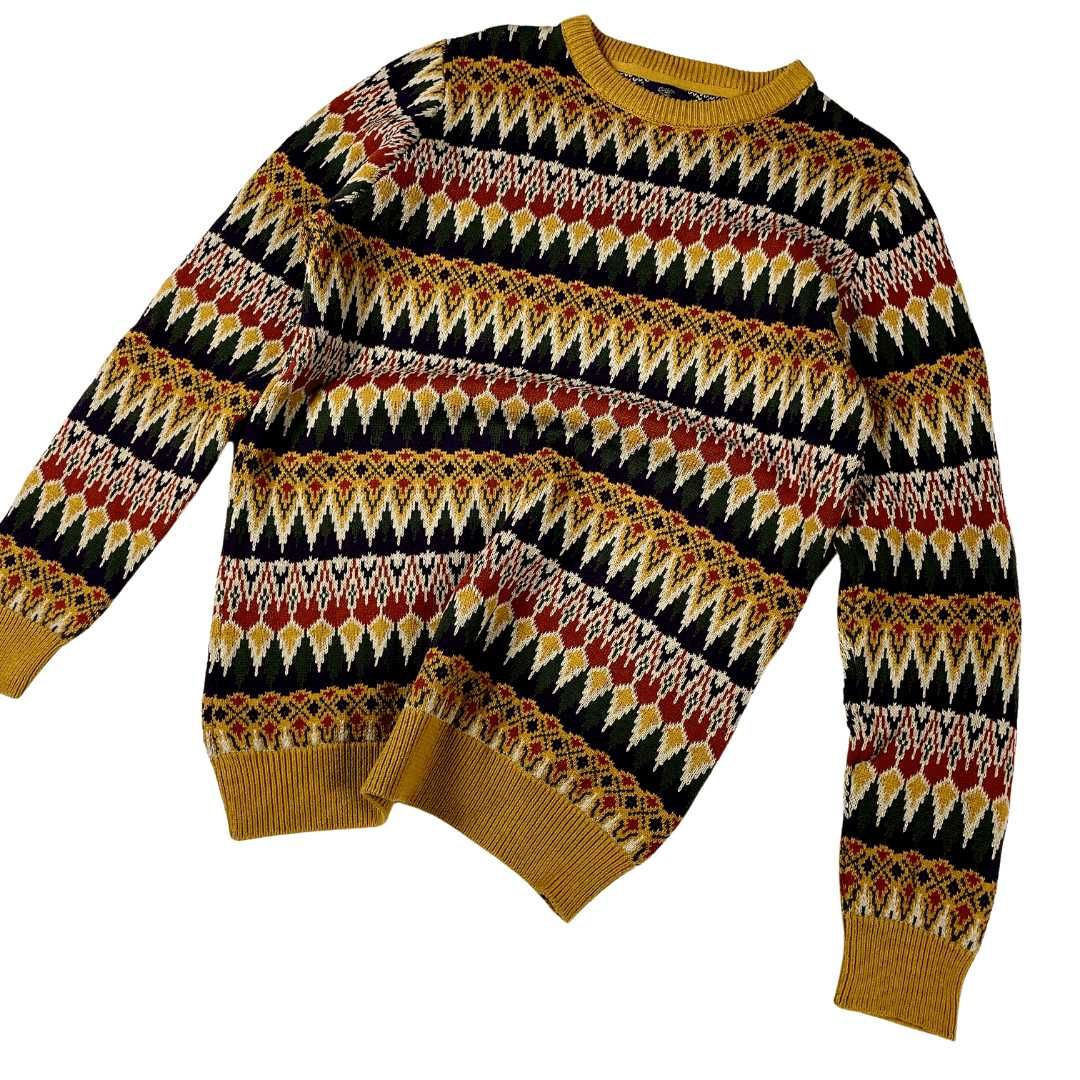 Cotton Traders vintage wzorzysty sweter retro 90s (M/L) 80s y2k