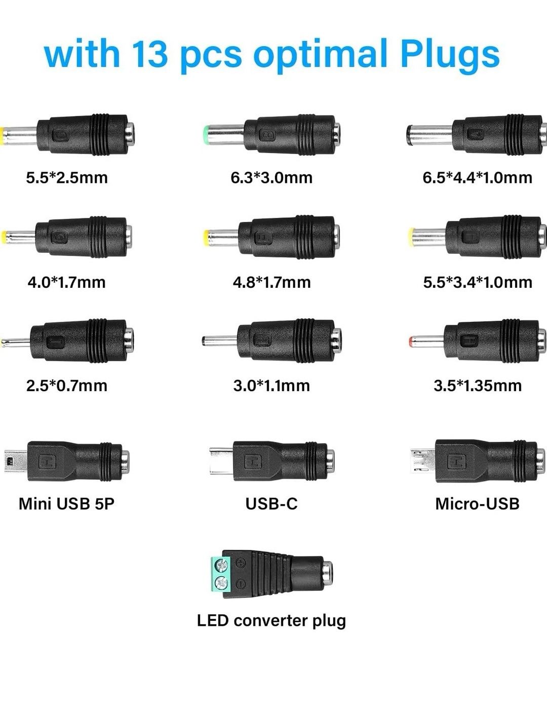uniwersalny kabel ładujący z 13 wtykami do laptopów, głośników, powerb