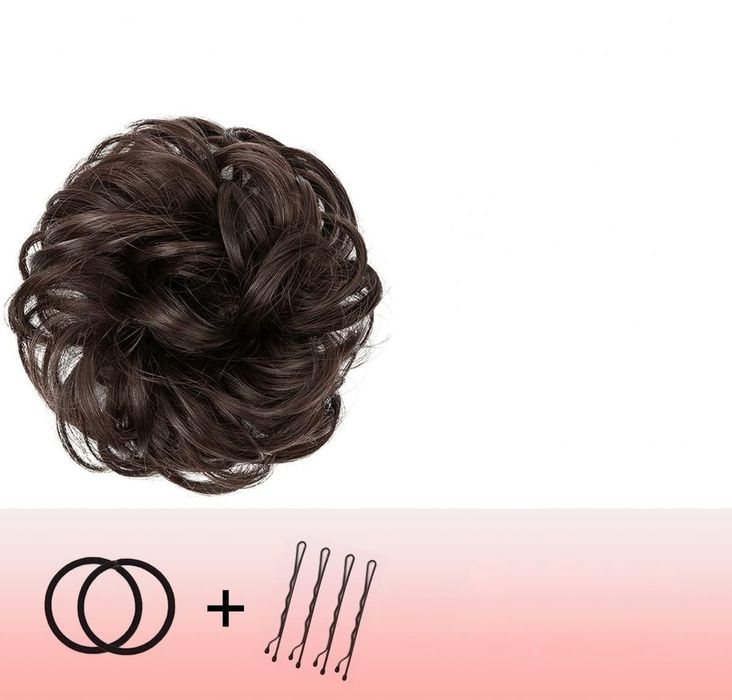 Treska do włosów duży kok do włosów kręcone dla kobiet ciemny brąz