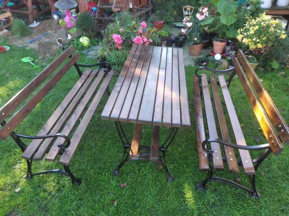 Meble ogrodowe Stół ławka Zestaw na taras