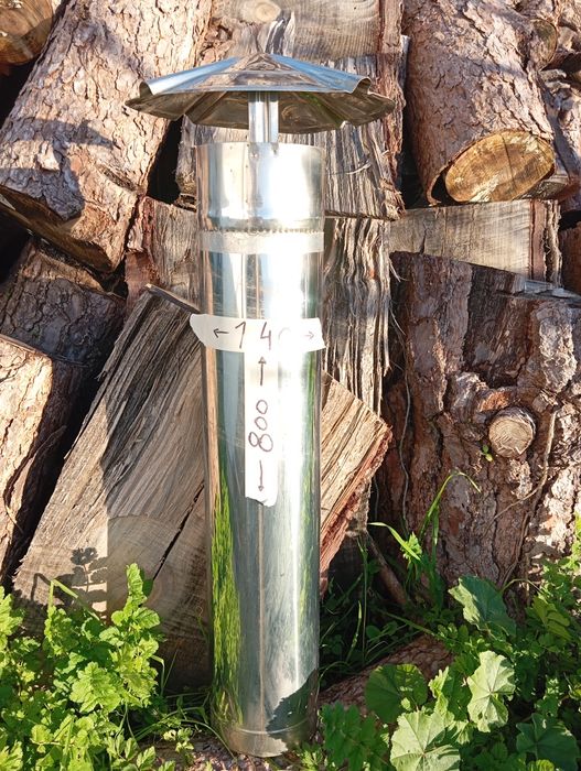 Chaminé em inox com altura 800 diâmetro 140