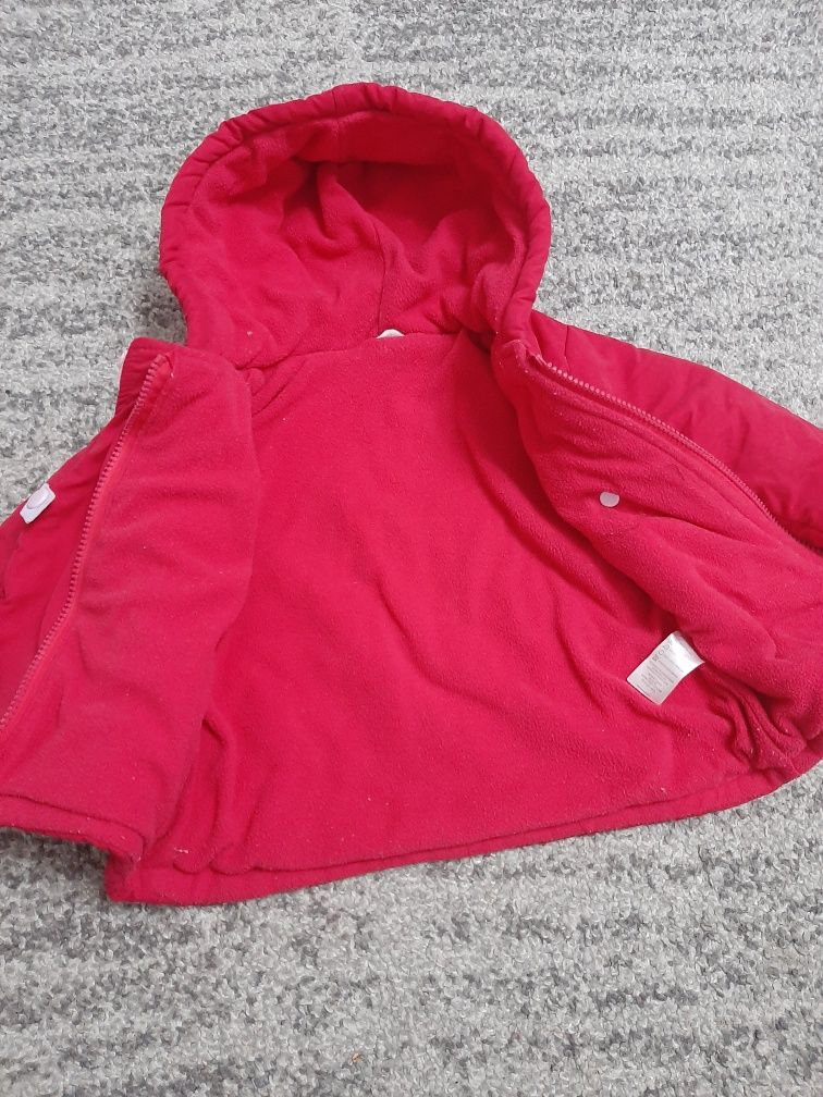 Pepco kurtka dziecięca zimowa czerwona na polarze rozmiar 74 idealna