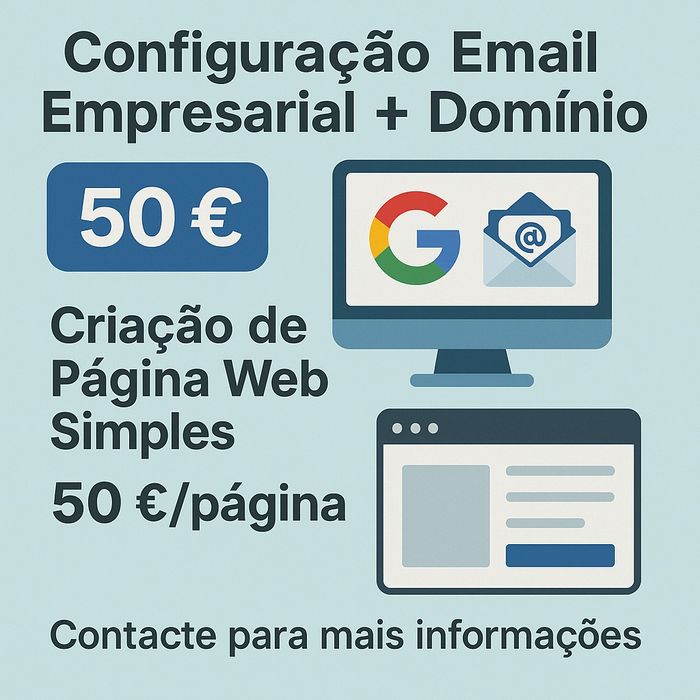 Página web + domínio + e-mail Google